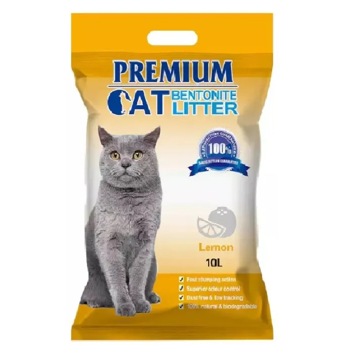 Premium Bentonite Cat Litter Lemon Scent 10Liters